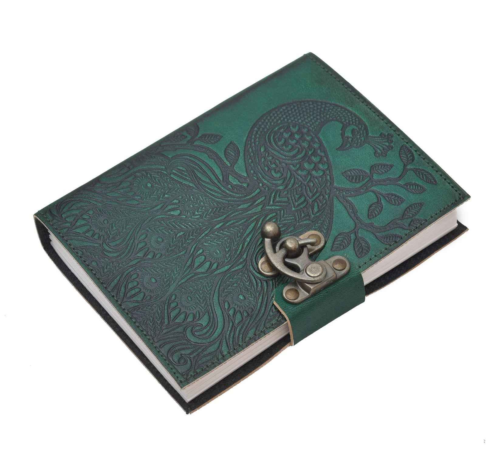 Leather Journal Diary with metal lock vintage Journal handmade 200 pages white unruled|travel Diary|personal journal -11