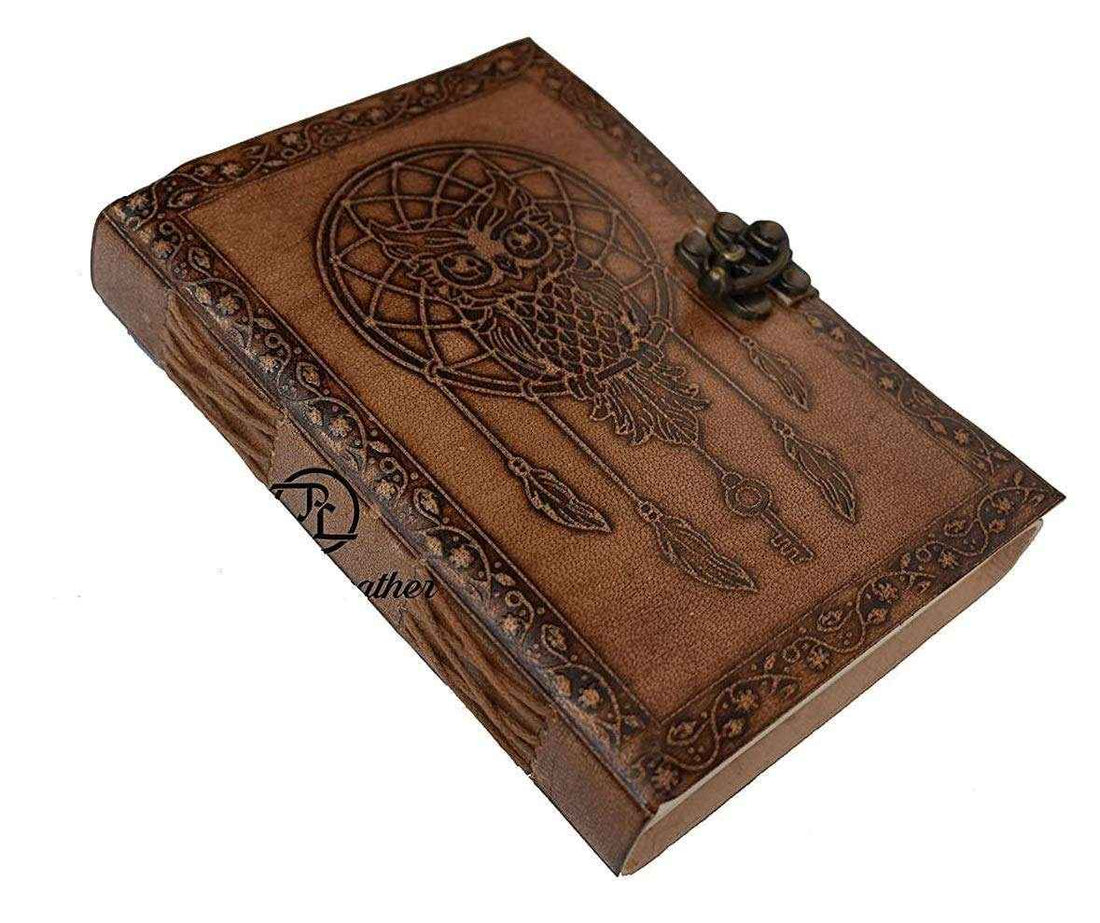 Leather Journal Diary with metal lock vintage Journal handmade 200 pages white unruled|travel Diary|personal journal -24