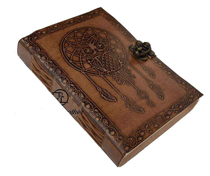 Leather Journal Diary with metal lock vintage Journal handmade 200 pages white unruled|travel Diary|personal journal -24