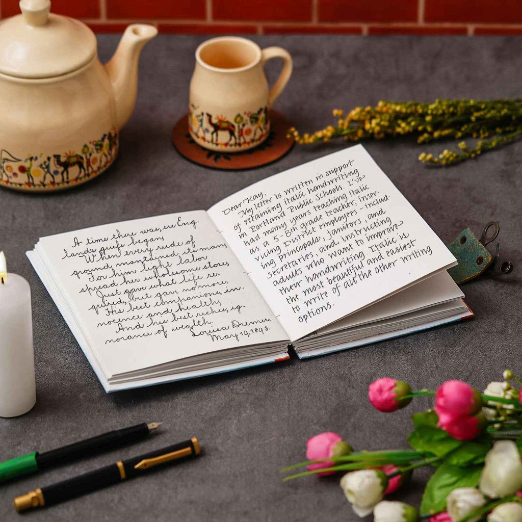 Handmade Printed Cardboard Journal Diary with Buckle Lock-200 Pages Notepad For Men and Women -11