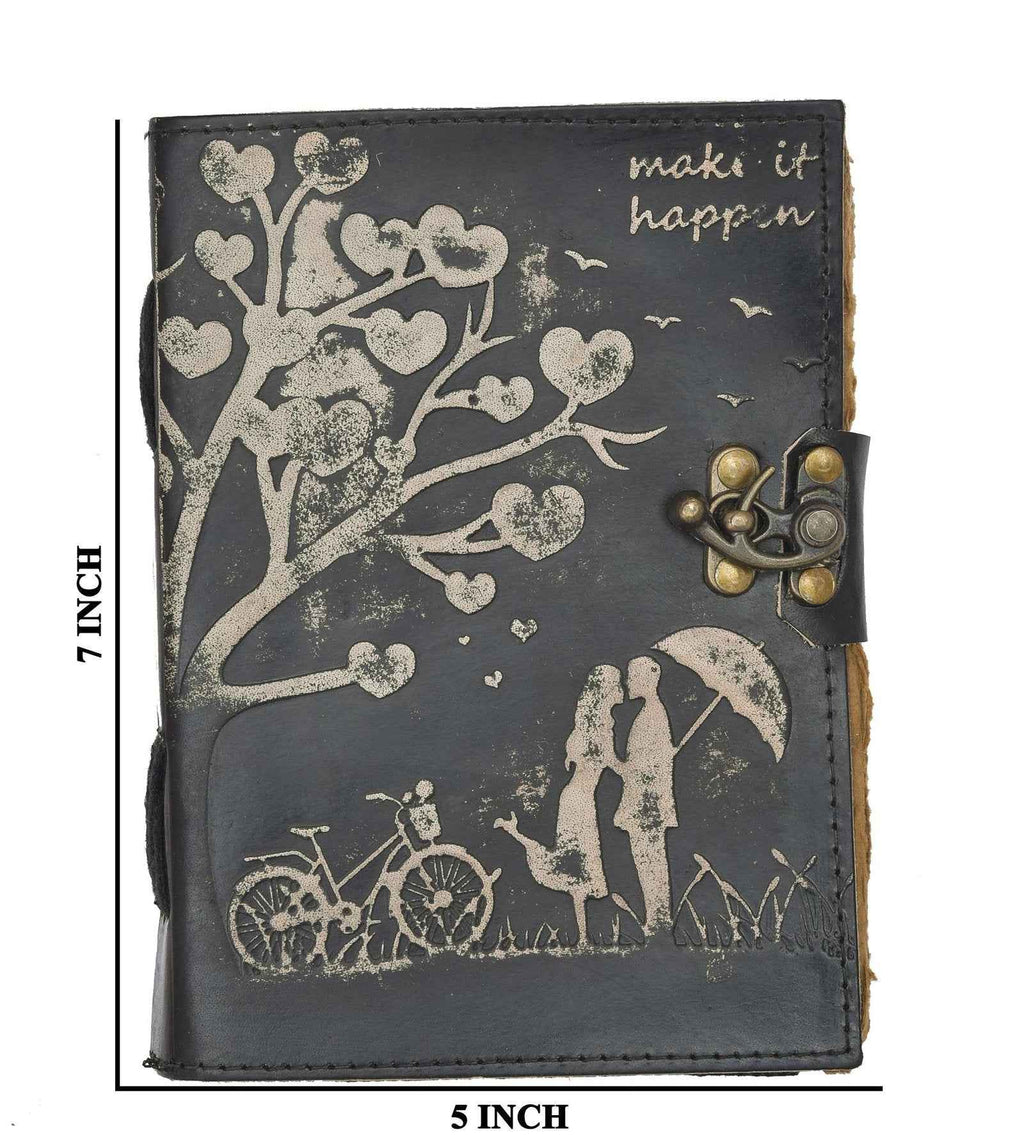 Genuine Leather Diary-Vintage Handmade Leather Journal-Premium Antique LOCK Closure-200 Handmade Deckle Edge Antique Pages -21