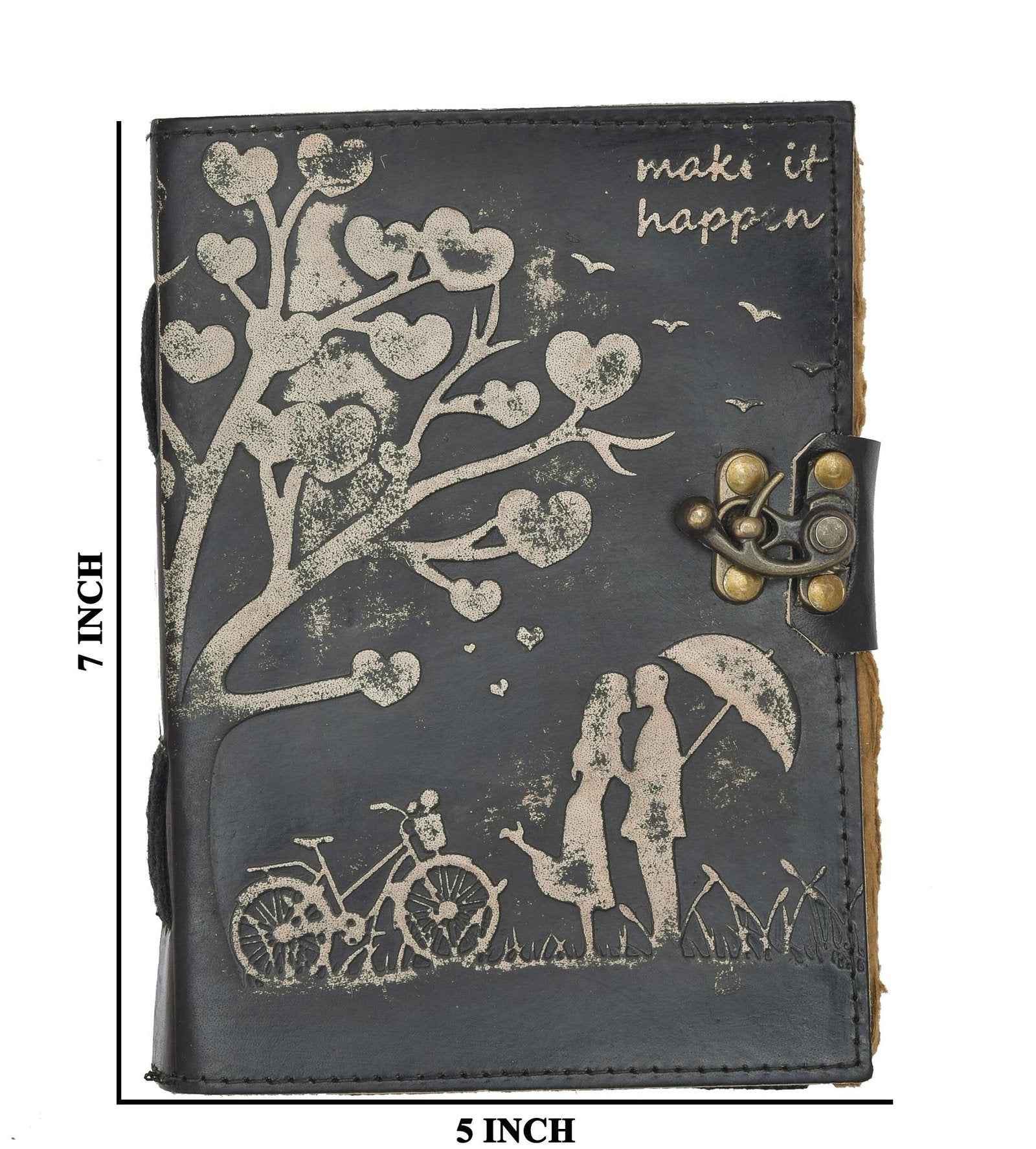 Genuine Leather Diary-Vintage Handmade Leather Journal-Premium Antique LOCK Closure-200 Handmade Deckle Edge Antique Pages -21