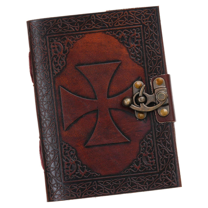 Vintage Handmade Genuine Leather Journal-Premium Antique Lock Closure-200 Handmade White Pages -10 - Navkar Handicrafts