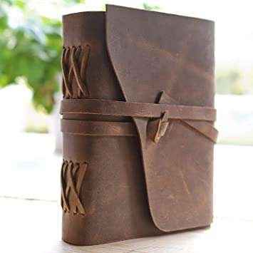 Leather Journal Diary with Premium Antique String Closure vintage Journal handmade 200 pages white unruled|travel Diary|personal journal -2