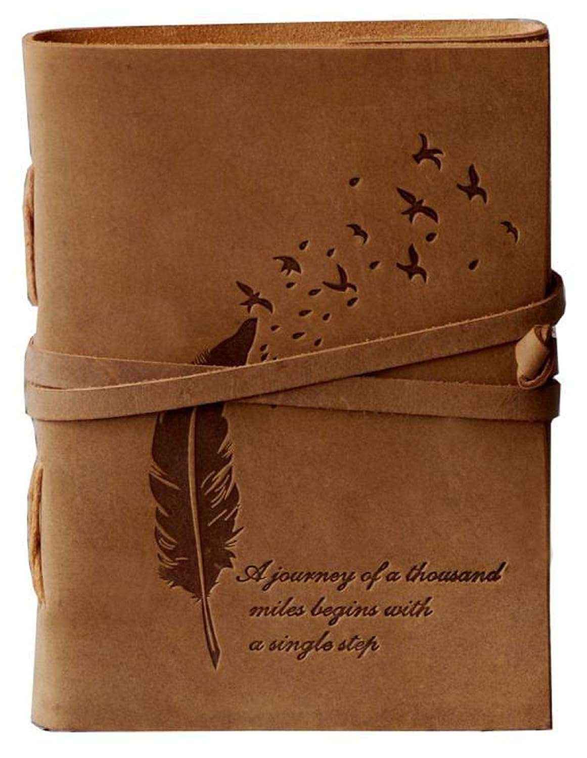 Leather Journal Diary with Premium Antique String Closure vintage Journal handmade 200 pages white unruled|travel Diary|personal journal -9