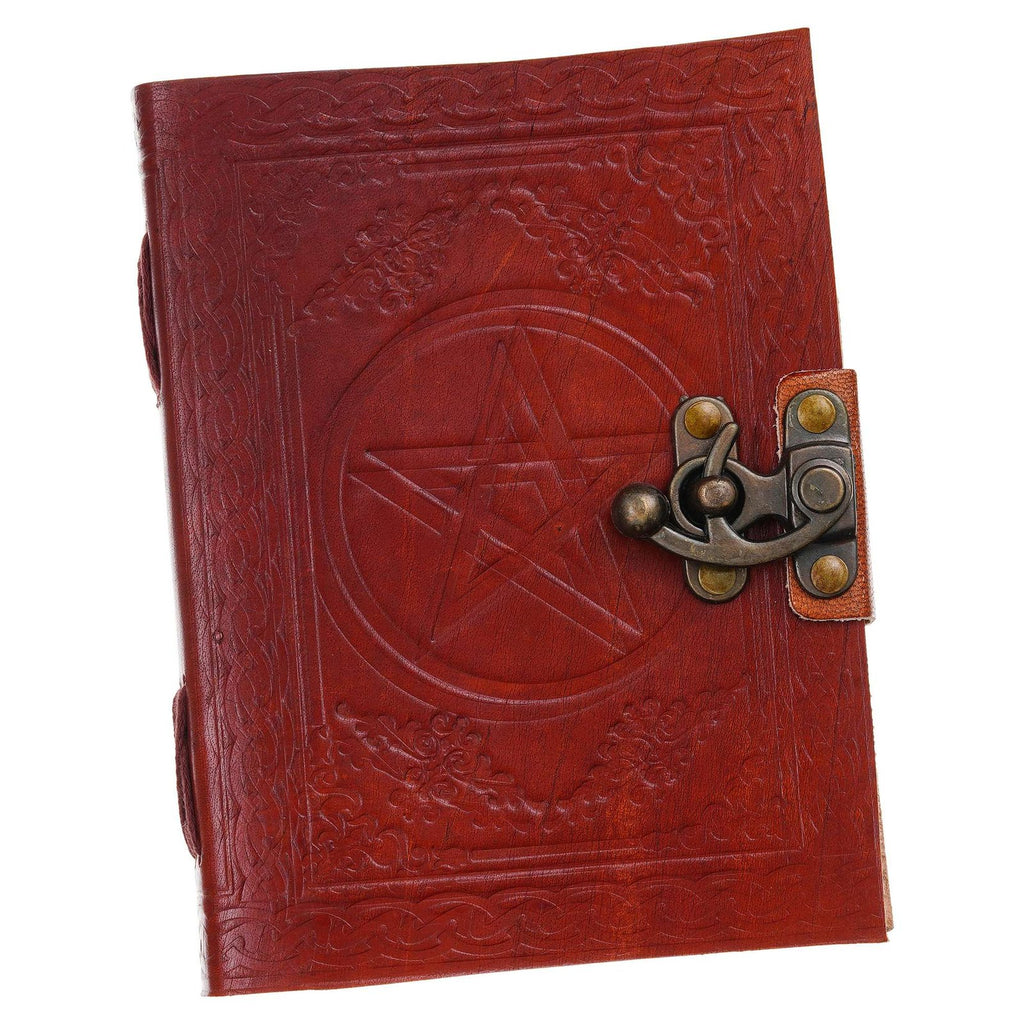 Vintage Handmade Genuine Leather Journal-Premium Antique Lock Closure-200 Handmade White Pages -18 - Navkar Handicrafts