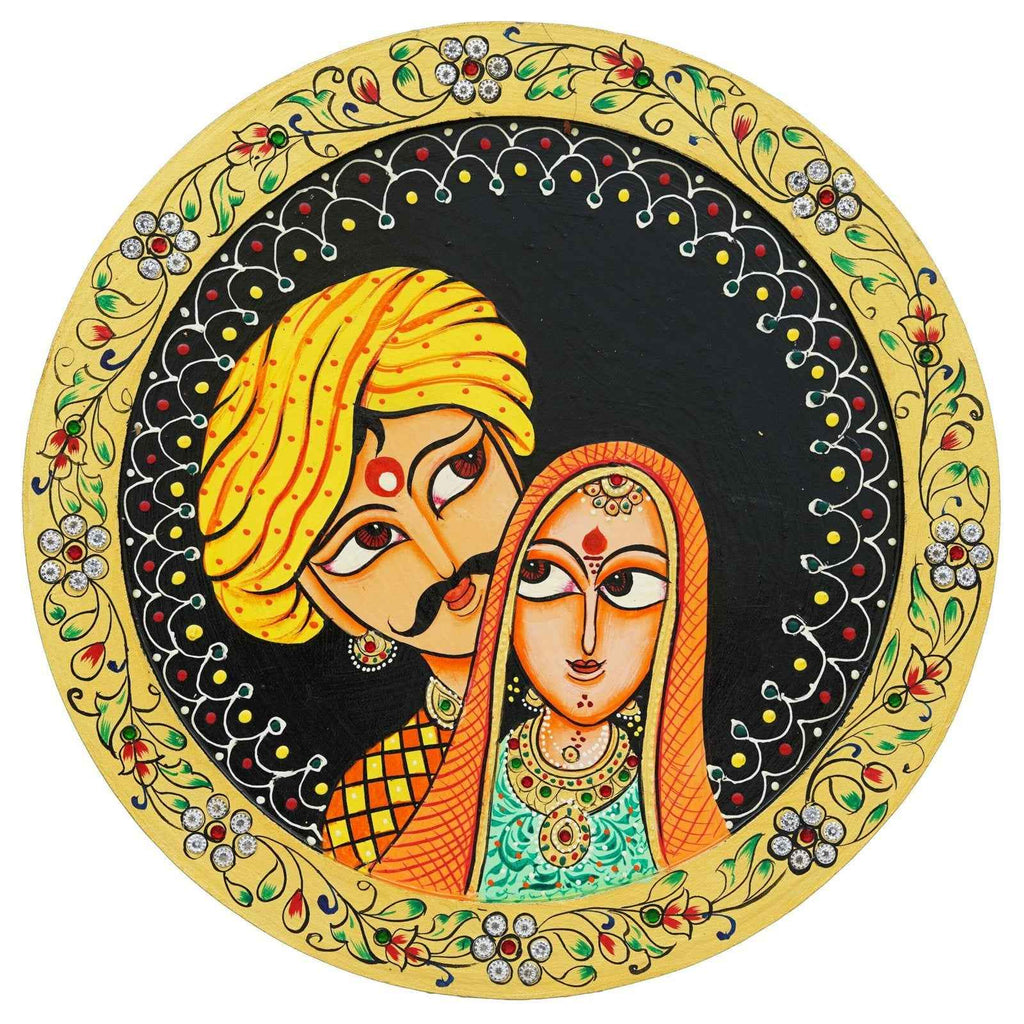 Pichwai Cow-Nature Theme-Wooden Wall Plate for Home Decor (12x12 Inches)