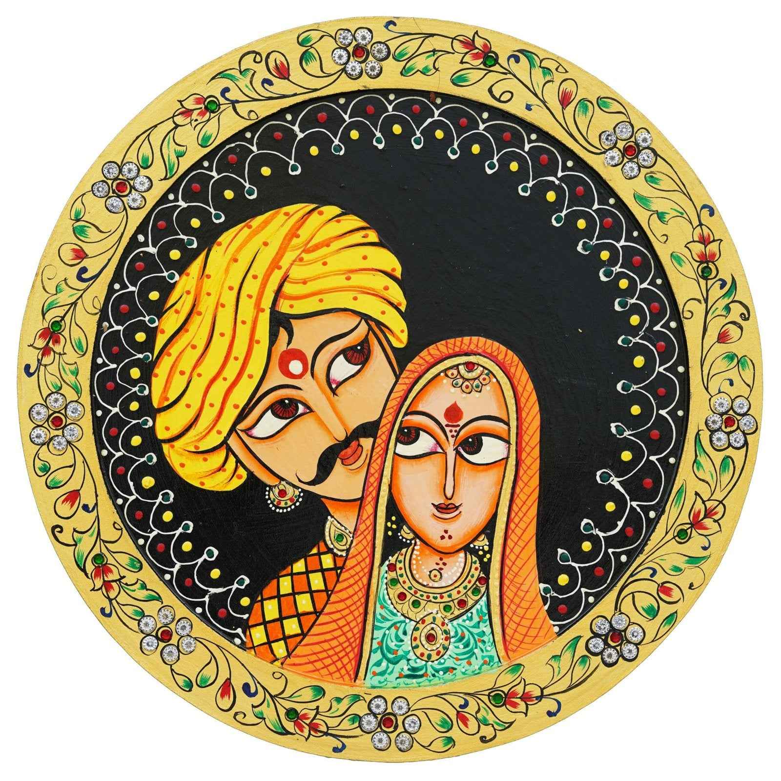 Pichwai Cow-Nature Theme-Wooden Wall Plate for Home Decor (12x12 Inches)