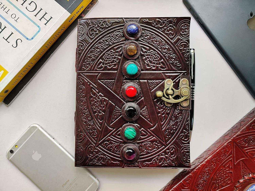 Leather Journal Diary with metal lock vintage Journal handmade 200 pages white unruled|travel Diary|personal journal -16