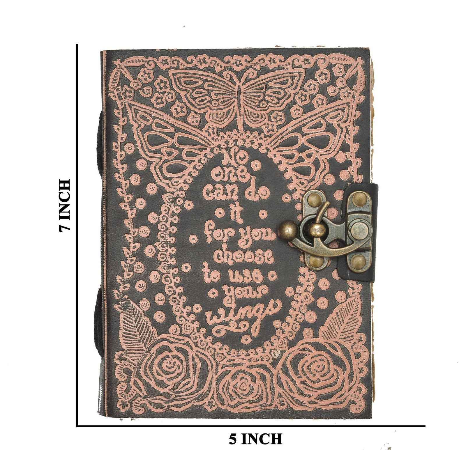 Genuine Leather Diary-Vintage Handmade Leather Journal-Premium Antique LOCK Closure-200 Handmade Deckle Edge Antique Pages -25