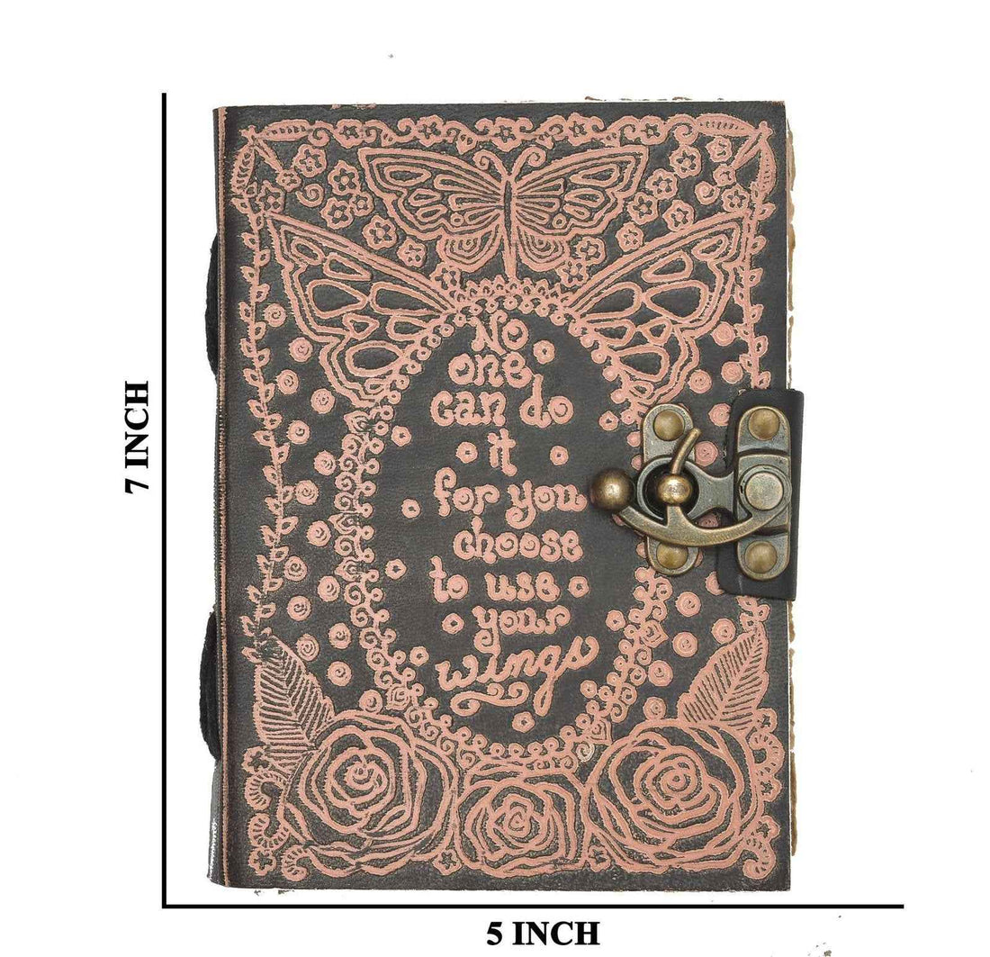 Genuine Leather Diary-Vintage Handmade Leather Journal-Premium Antique LOCK Closure-200 Handmade Deckle Edge Antique Pages -25