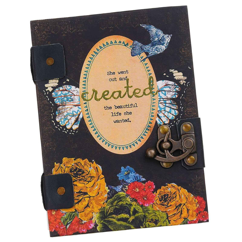 Handmade Printed Cardboard Journal Diary with Buckle Lock-200 Pages Notepad For Men and Women -1