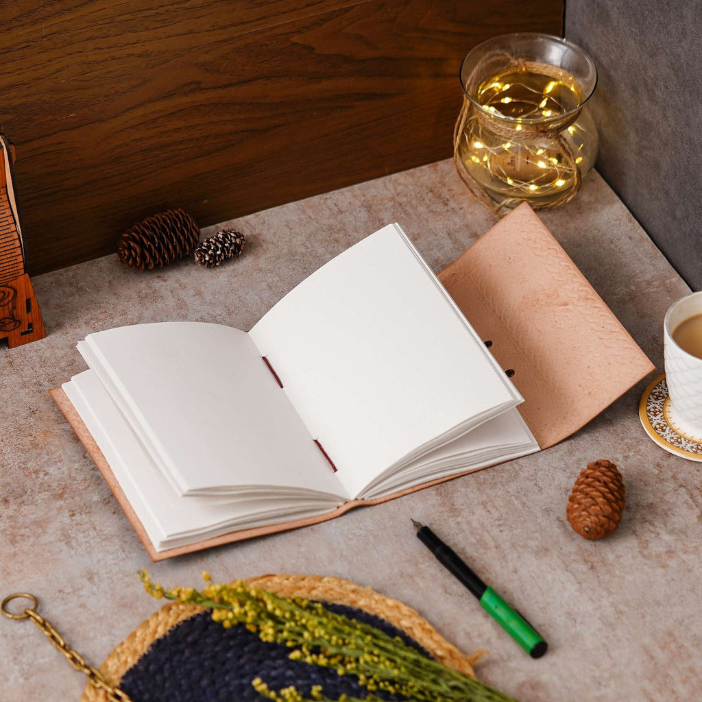 Vintage Handmade Genuine Leather Journal-Premium Antique Lock Closure-200 Handmade White Pages -19 - Navkar Handicrafts