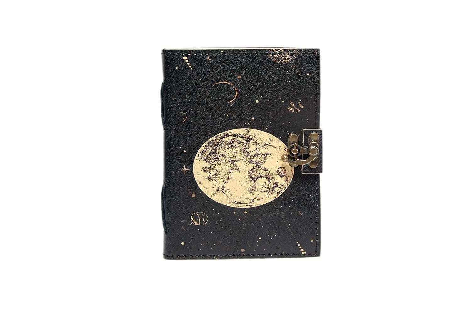 Genuine Leather Diary-Vintage Handmade Leather Journal-Premium Antique LOCK Closure-200 Handmade Deckle Edge Antique Pages -4