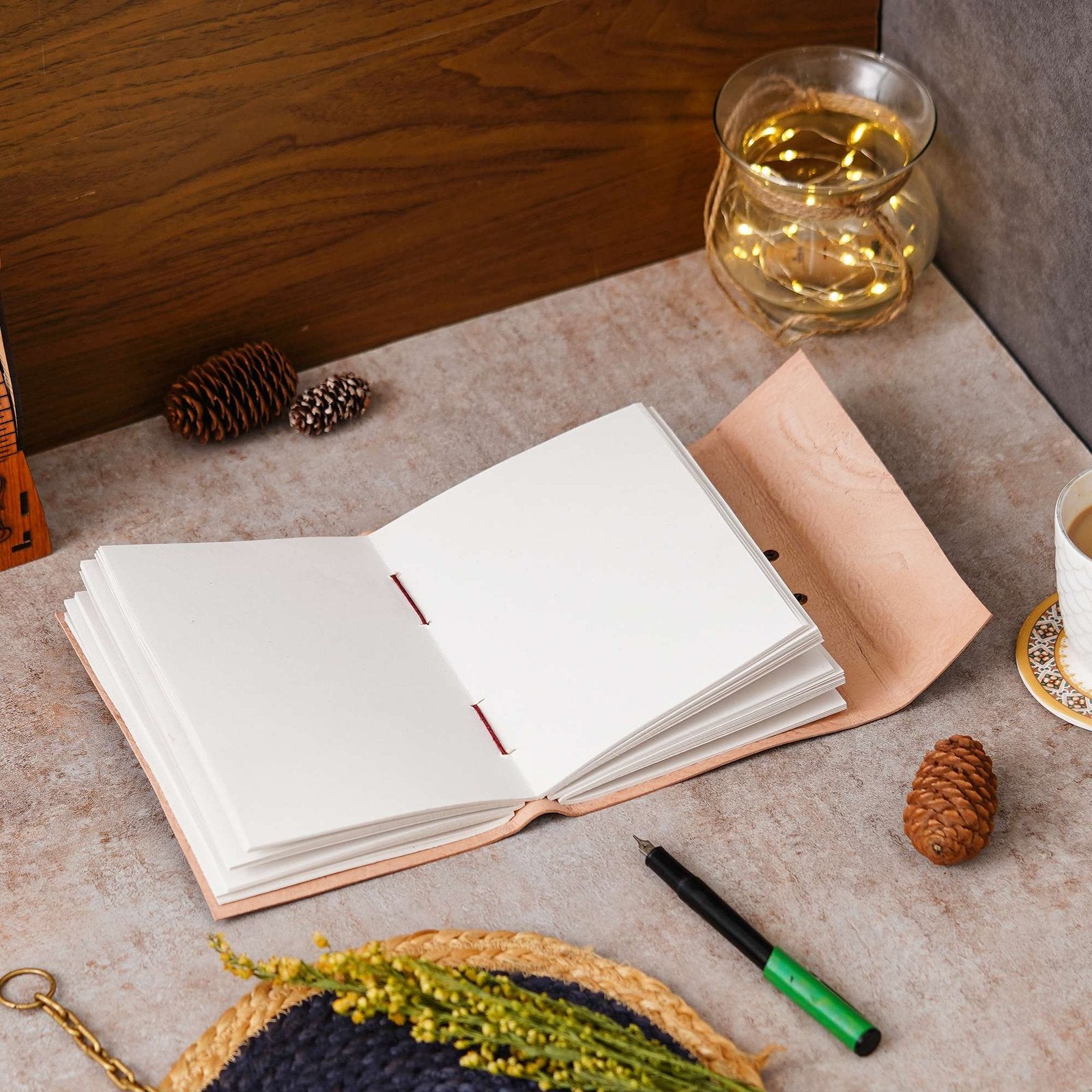 Vintage Handmade Genuine Leather Journal-Premium Antique Lock Closure-200 Handmade White Pages -6 - Navkar Handicrafts