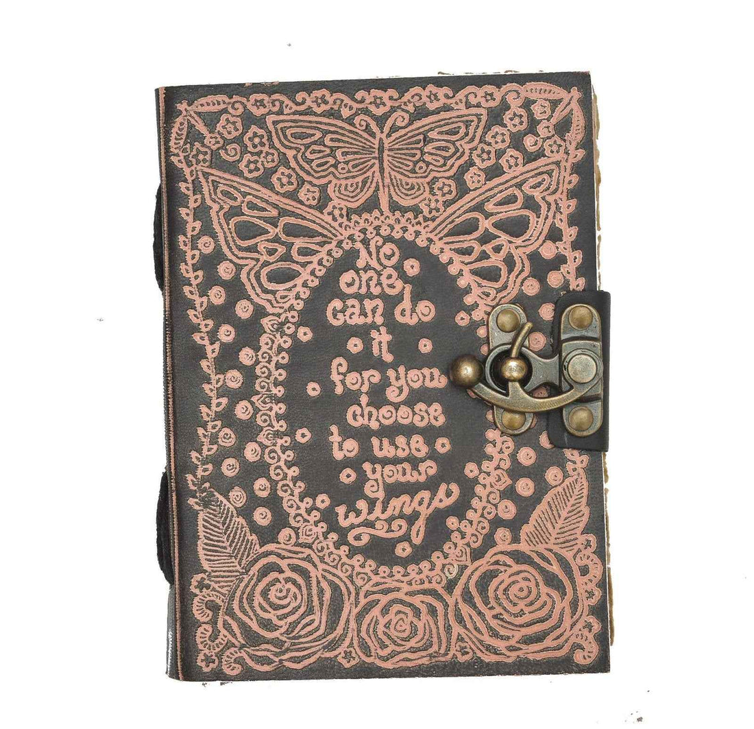 Genuine Leather Diary-Vintage Handmade Leather Journal-Premium Antique LOCK Closure-200 Handmade Deckle Edge Antique Pages -25
