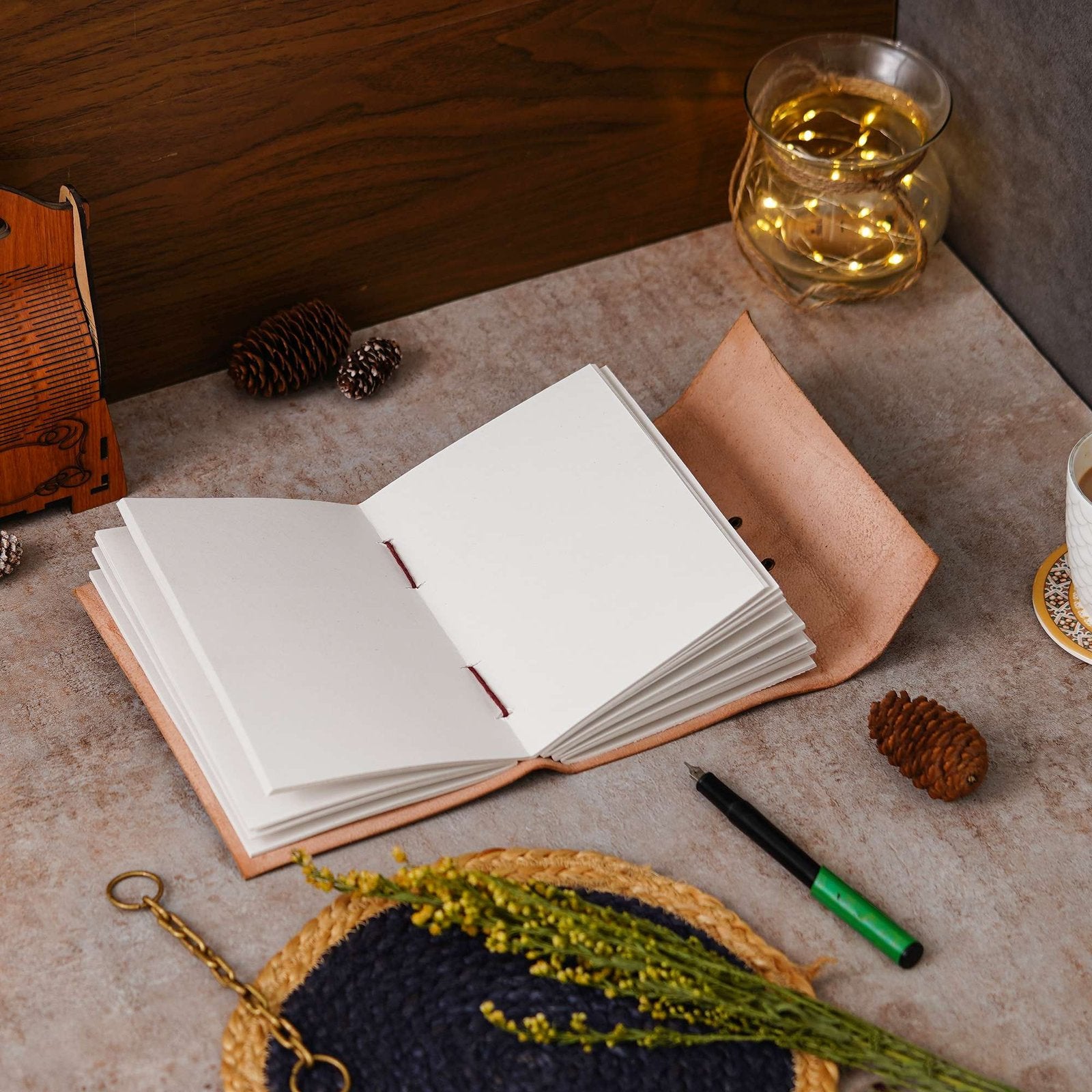 Vintage Handmade Genuine Leather Journal-Premium Antique Lock Closure-200 Handmade White Pages -3 - Navkar Handicrafts