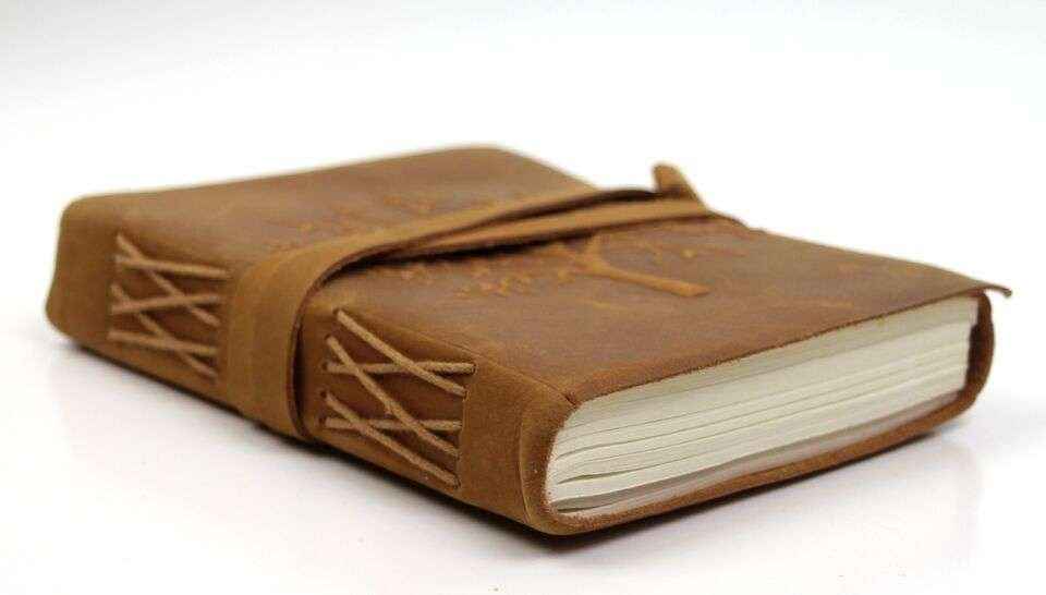 Leather Journal Diary with Premium Antique String Closure vintage Journal handmade 200 pages white unruled|travel Diary|personal journal -7