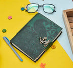 Leather Journal Diary with metal lock vintage Journal handmade 200 pages white unruled|travel Diary|personal journal -11