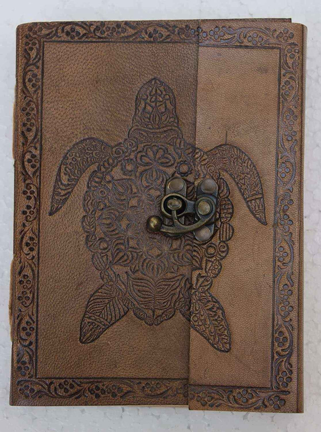 Leather Journal Diary with metal lock vintage Journal handmade 200 pages white unruled|travel Diary|personal journal -15