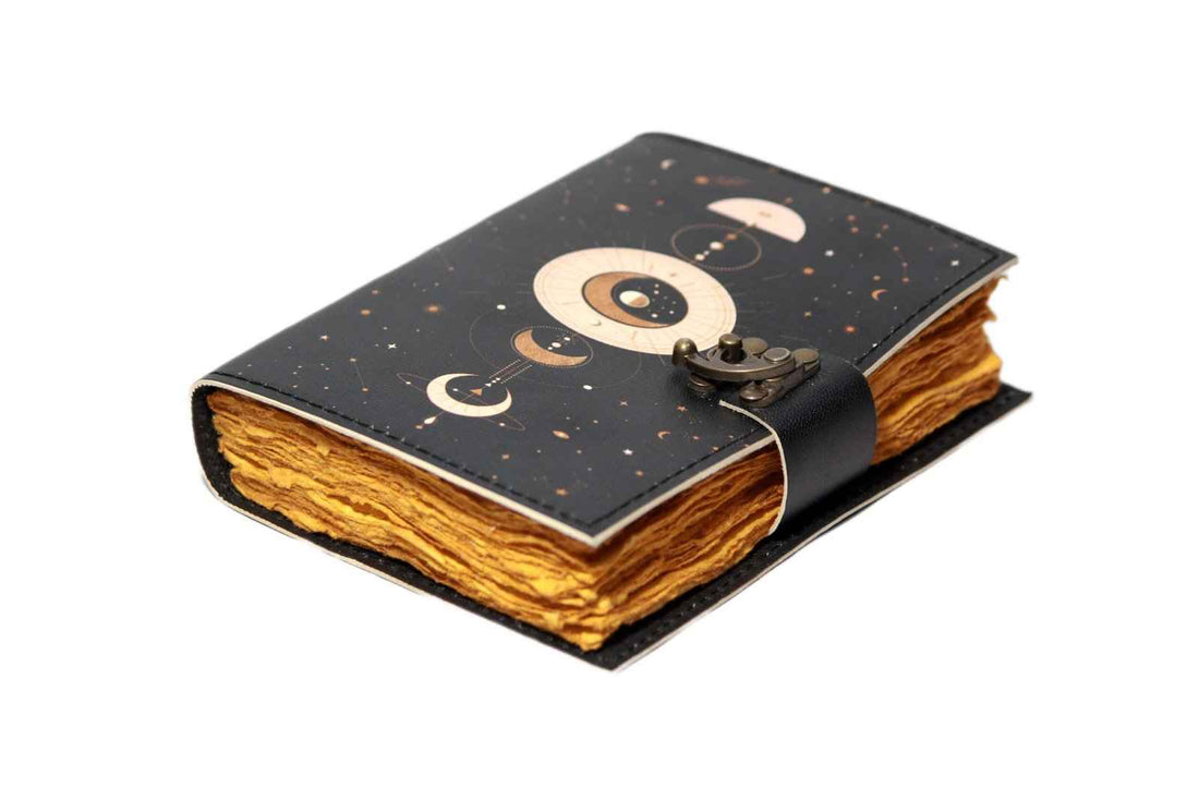 Genuine Leather Diary-Vintage Handmade Leather Journal-Premium Antique LOCK Closure-200 Handmade Deckle Edge Antique Pages -16