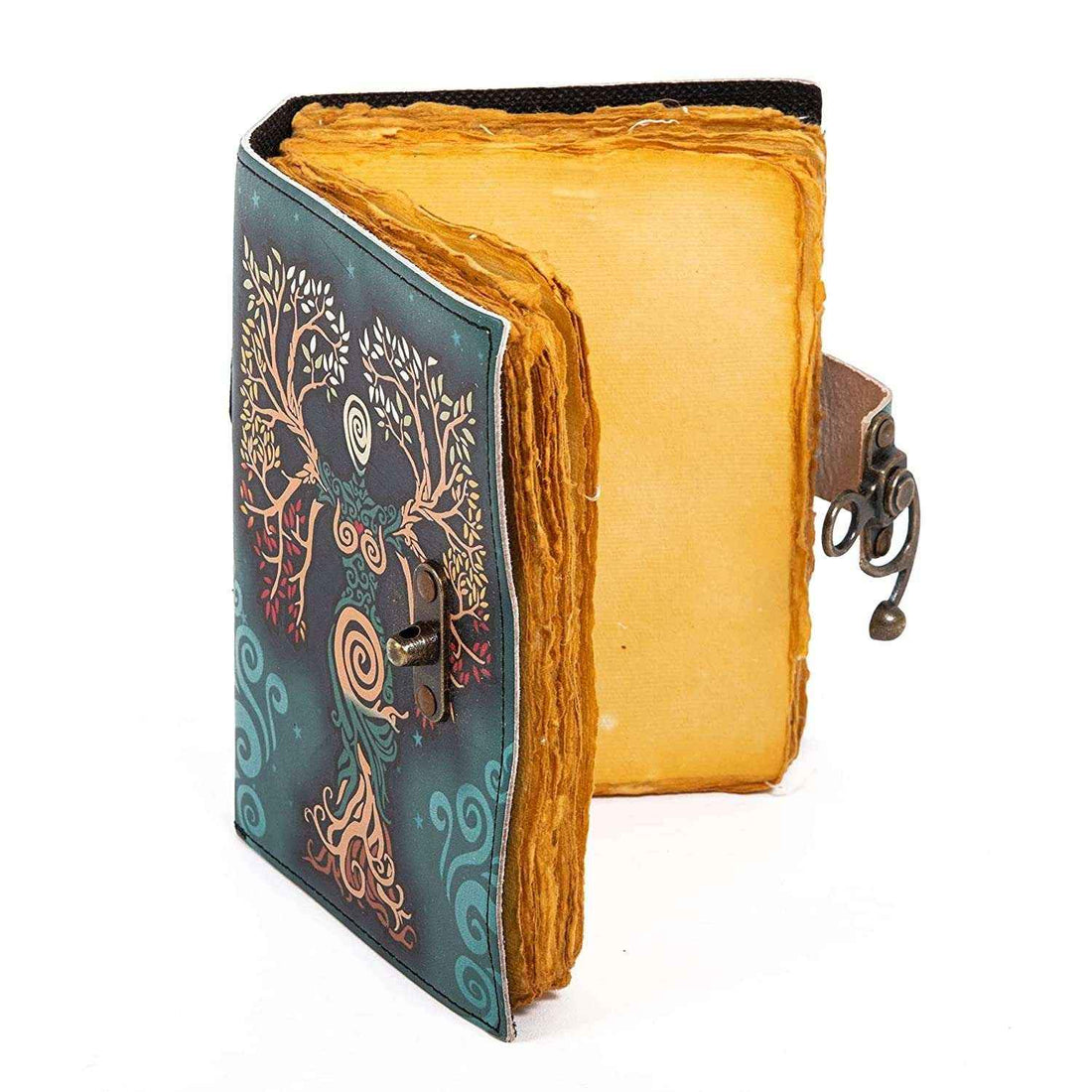 Genuine Leather Diary-Vintage Handmade Leather Journal-Premium Antique LOCK Closure-200 Handmade Deckle Edge Antique Pages -8