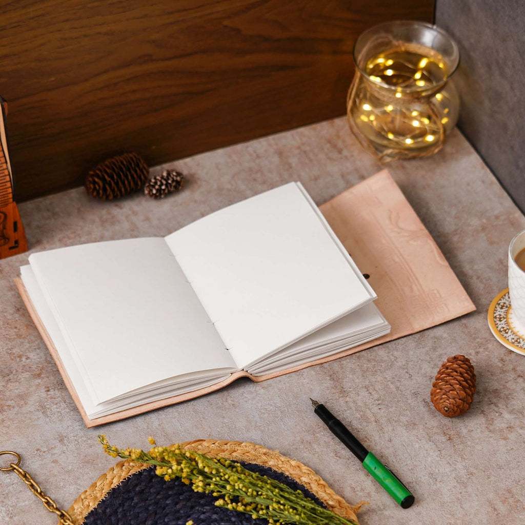 Vintage Handmade Genuine Leather Journal-Premium Antique Lock Closure-200 Handmade White Pages -11 - Navkar Handicrafts