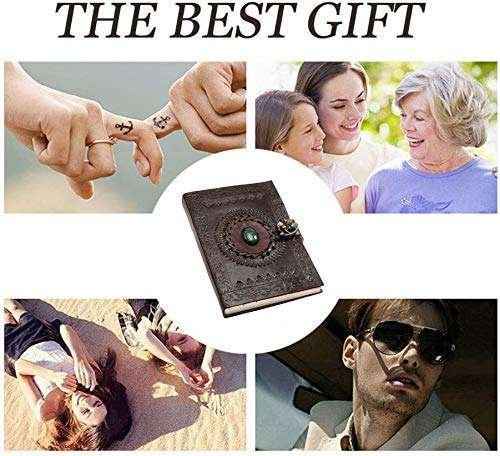 Leather Journal Diary with metal lock vintage Journal handmade 200 pages white unruled|travel Diary|personal journal -17