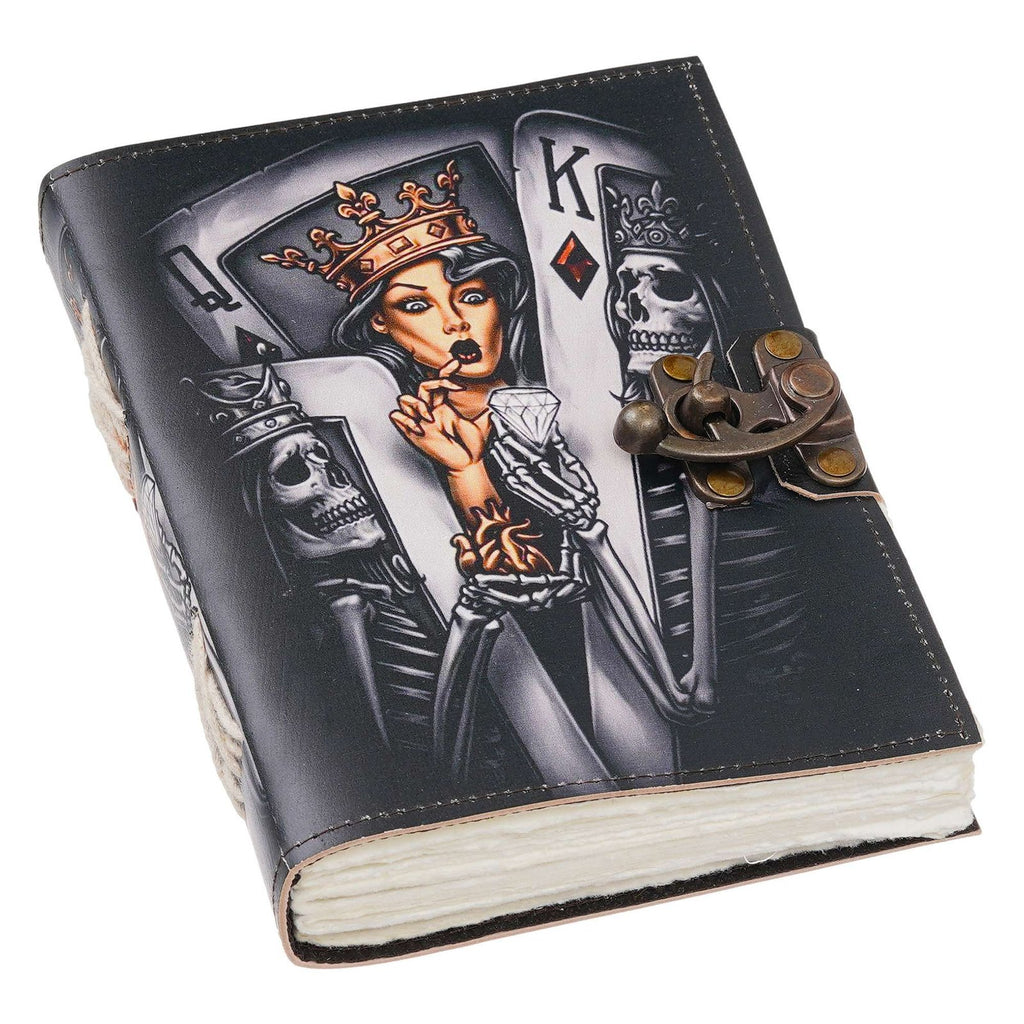 Vintage Handmade Genuine Leather Journal-Premium Antique Lock Closure-200 Handmade White Pages -12 - Navkar Handicrafts