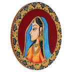 Classic Pichwai Wall Plate-Hand-Painted Cow Under Tree (12x12 Inches)