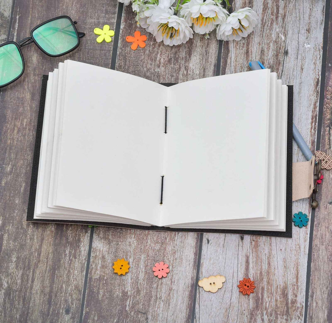 Leather Journal Diary with metal lock vintage Journal handmade 200 pages white unruled|travel Diary|personal journal -10