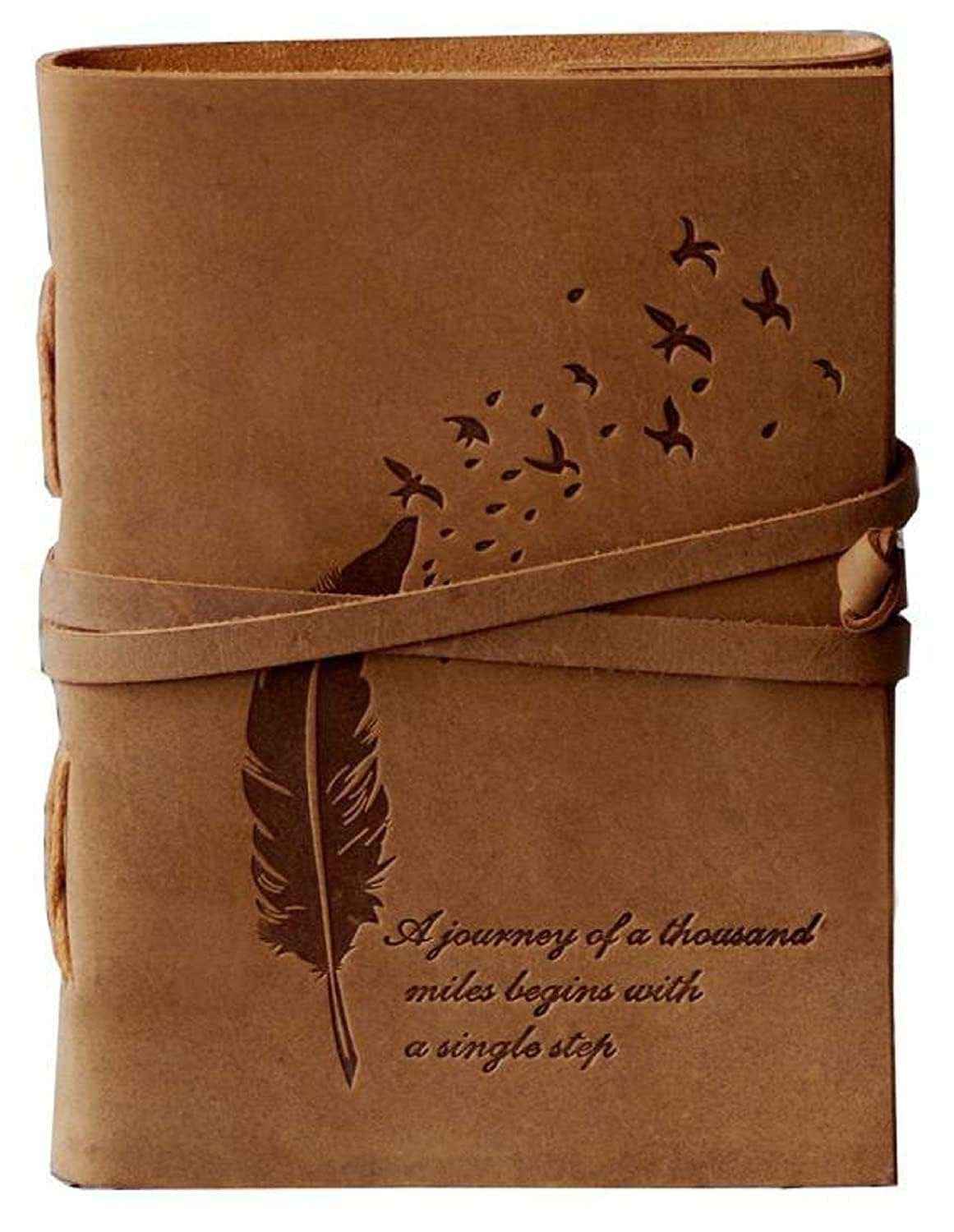 Leather Journal Diary with Premium Antique String Closure vintage Journal handmade 200 pages white unruled|travel Diary|personal journal -4
