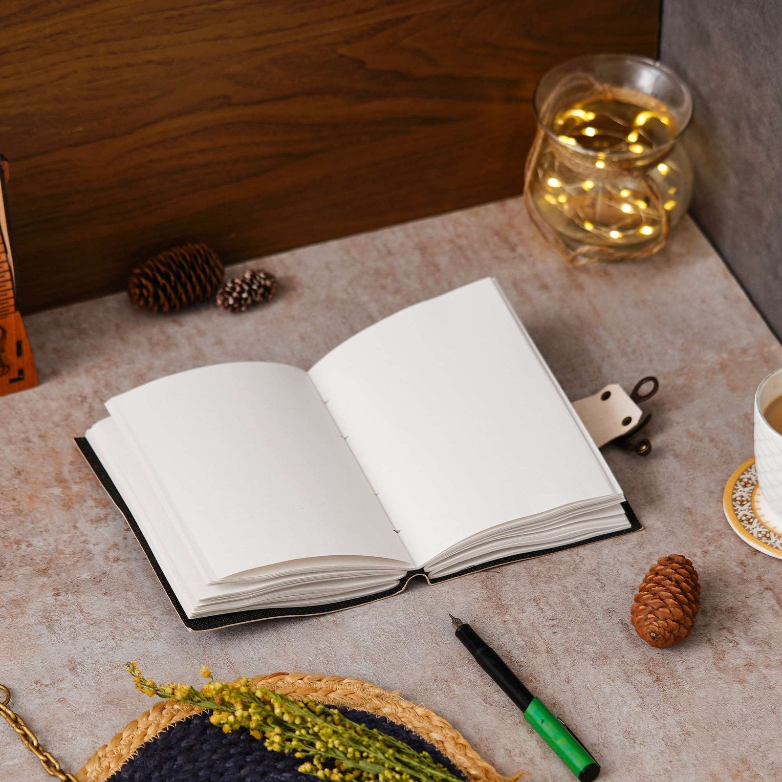 Vintage Handmade Genuine Leather Journal-Premium Antique Lock Closure-200 Handmade White Pages -26 - Navkar Handicrafts