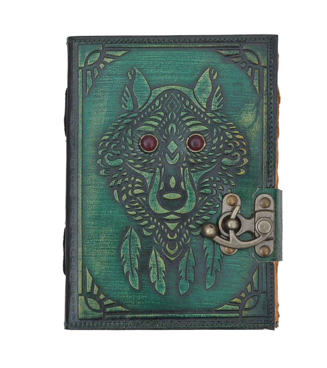 Genuine Leather Diary-Vintage Handmade Leather Journal-Premium Antique LOCK Closure-200 Handmade Deckle Edge Antique Pages -17