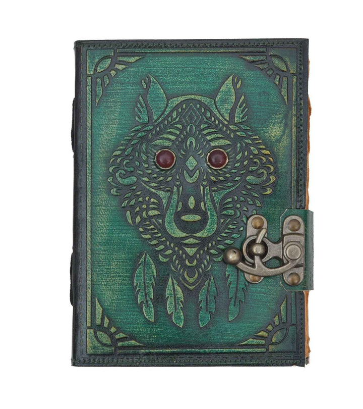 Genuine Leather Diary-Vintage Handmade Leather Journal-Premium Antique LOCK Closure-200 Handmade Deckle Edge Antique Pages -17