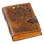 Vintage Handmade Genuine Leather Journal-Premium Antique Lock Closure-200 Handmade Brown Pages -4