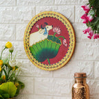 Handmade Ethnic Wall Plate-Pichwai Cow Art for Living Room (12x12 Inches)