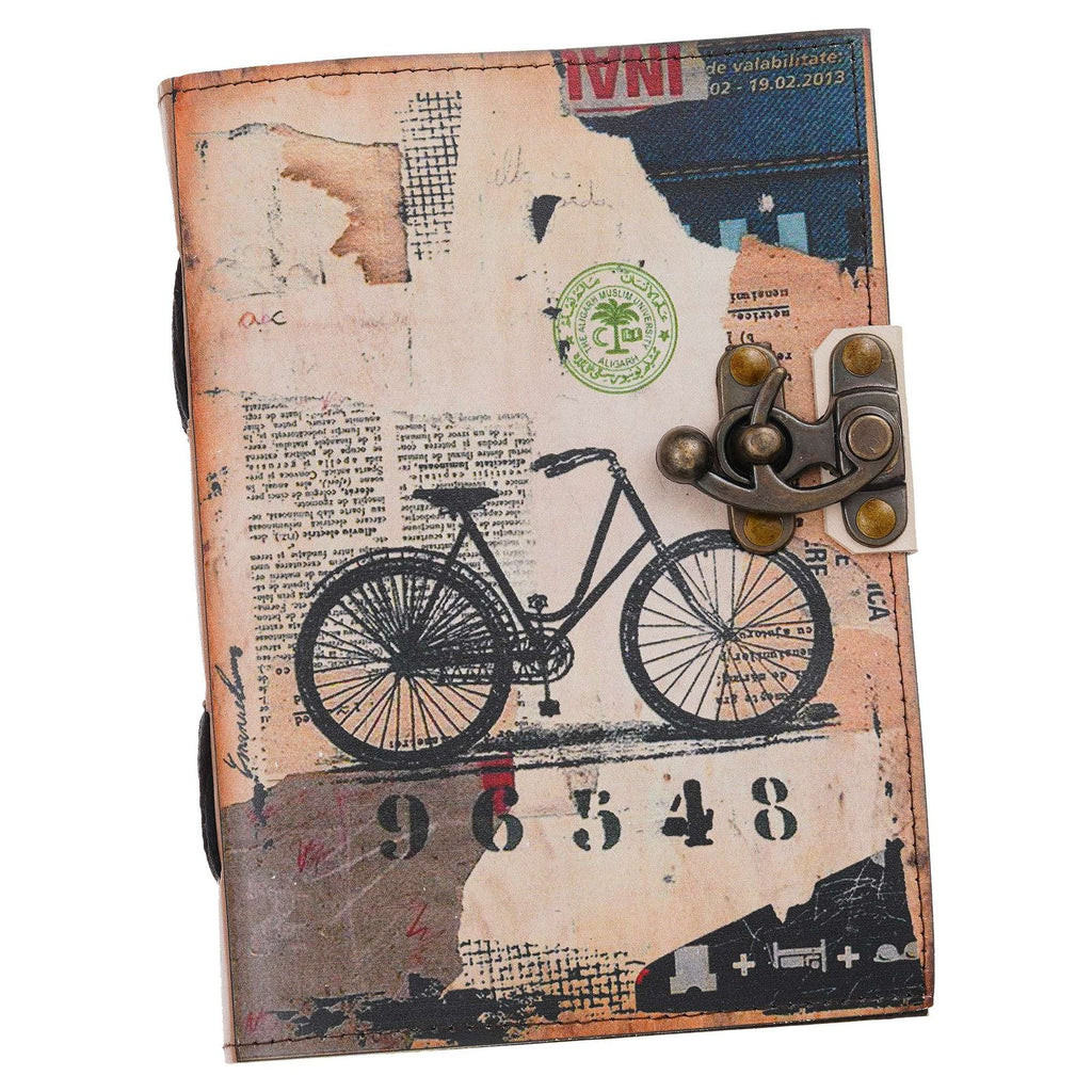 Vintage Handmade Genuine Leather Journal-Premium Antique Lock Closure-200 Handmade White Pages -36 - Navkar Handicrafts