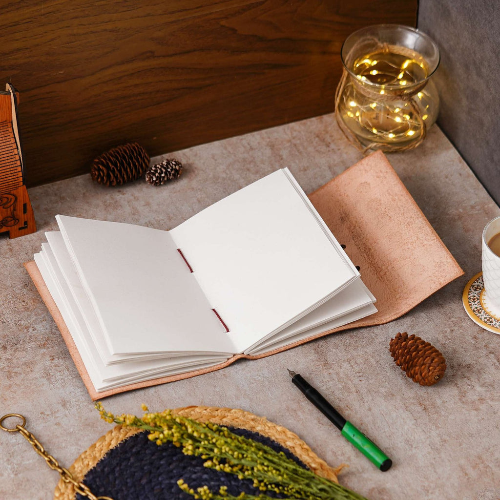 Vintage Handmade Genuine Leather Journal-Premium Antique Lock Closure-200 Handmade White Pages -15 - Navkar Handicrafts