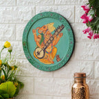 Ethnic Cow Wall Plate-Handmade Wooden Art in Pichwai Style (12x12 Inches)