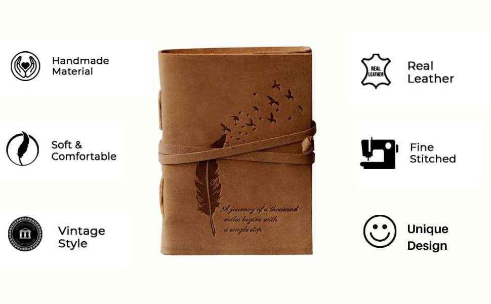 Leather Journal Diary with Premium Antique String Closure vintage Journal handmade 200 pages white unruled|travel Diary|personal journal -9