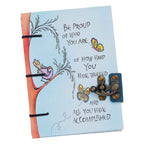 Handmade Printed Cardboard Journal Diary with Buckle Lock-200 Pages Notepad For Men and Women -11