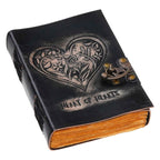 Vintage Handmade Genuine Leather Journal-Premium Antique Lock Closure-200 Handmade Brown Pages -5