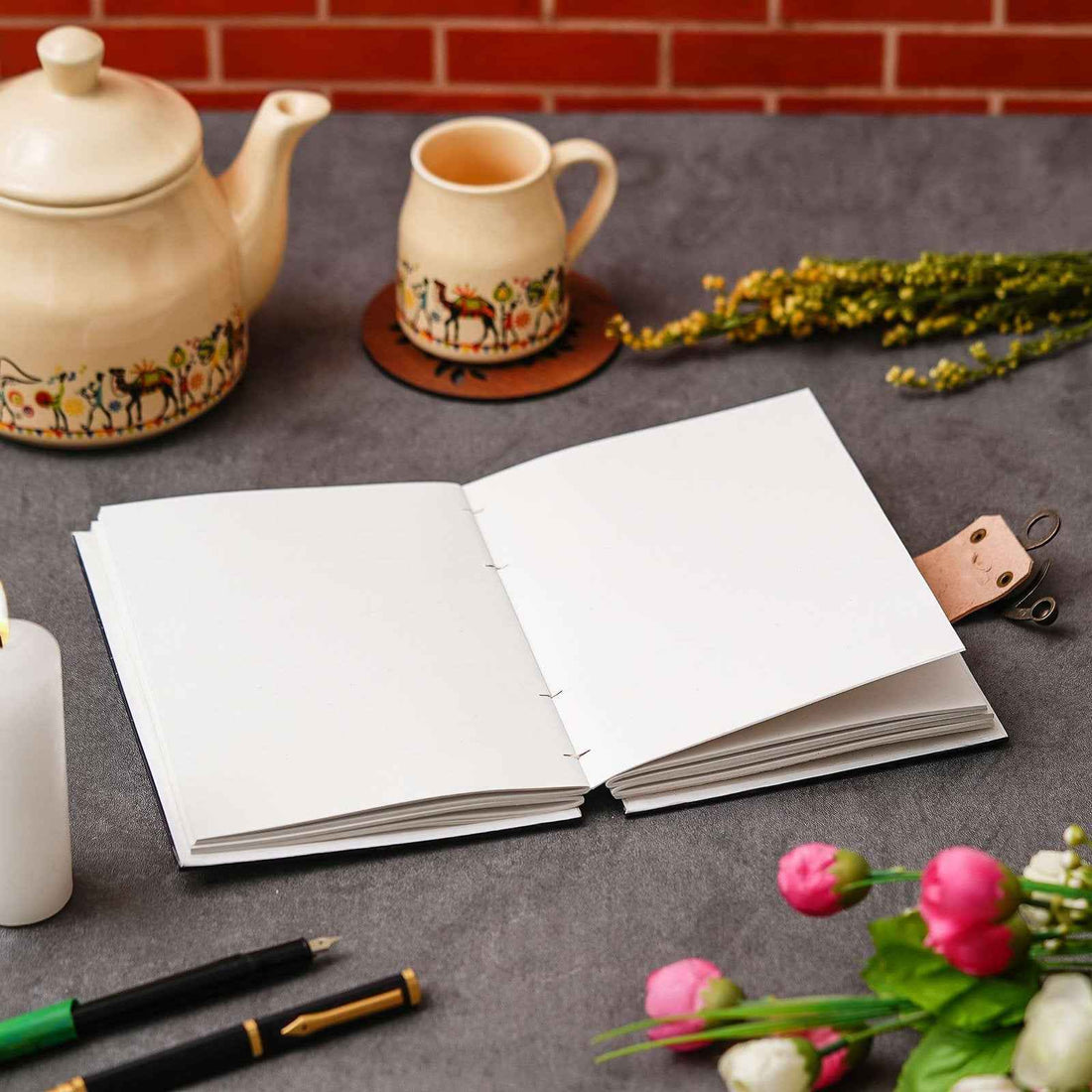 Handmade Printed Cardboard Journal Diary with Buckle Lock-200 Pages Notepad For Men and Women -2
