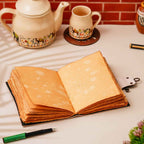 Vintage Handmade Genuine Leather Journal-Premium Antique Lock Closure-200 Handmade Brown Pages -10