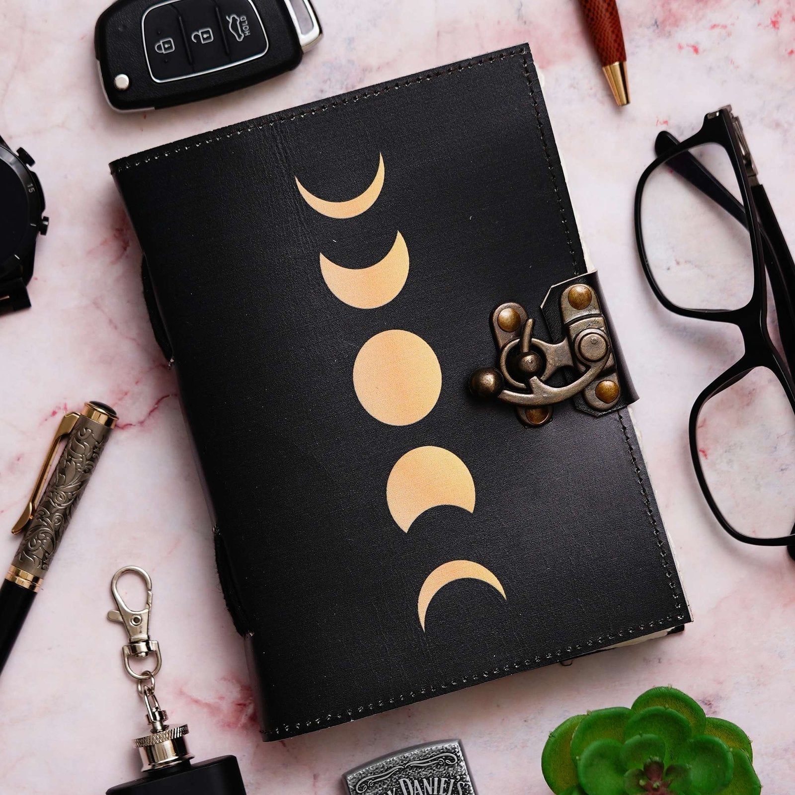Vintage Handmade Genuine Leather Journal-Premium Antique Lock Closure-200 Handmade White Pages -35 - Navkar Handicrafts