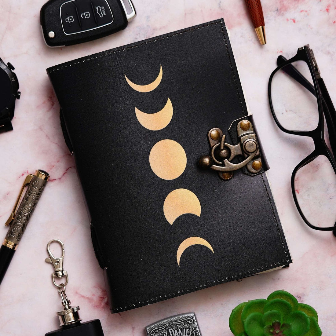 Vintage Handmade Genuine Leather Journal-Premium Antique Lock Closure-200 Handmade White Pages -35 - Navkar Handicrafts
