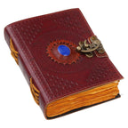 Vintage Handmade Genuine Leather Journal-Premium Antique Lock Closure-200 Handmade Brown Pages -3