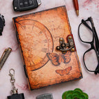 Vintage Handmade Genuine Leather Journal-Premium Antique Lock Closure-200 Handmade Brown Pages -9 - Navkar Handicrafts