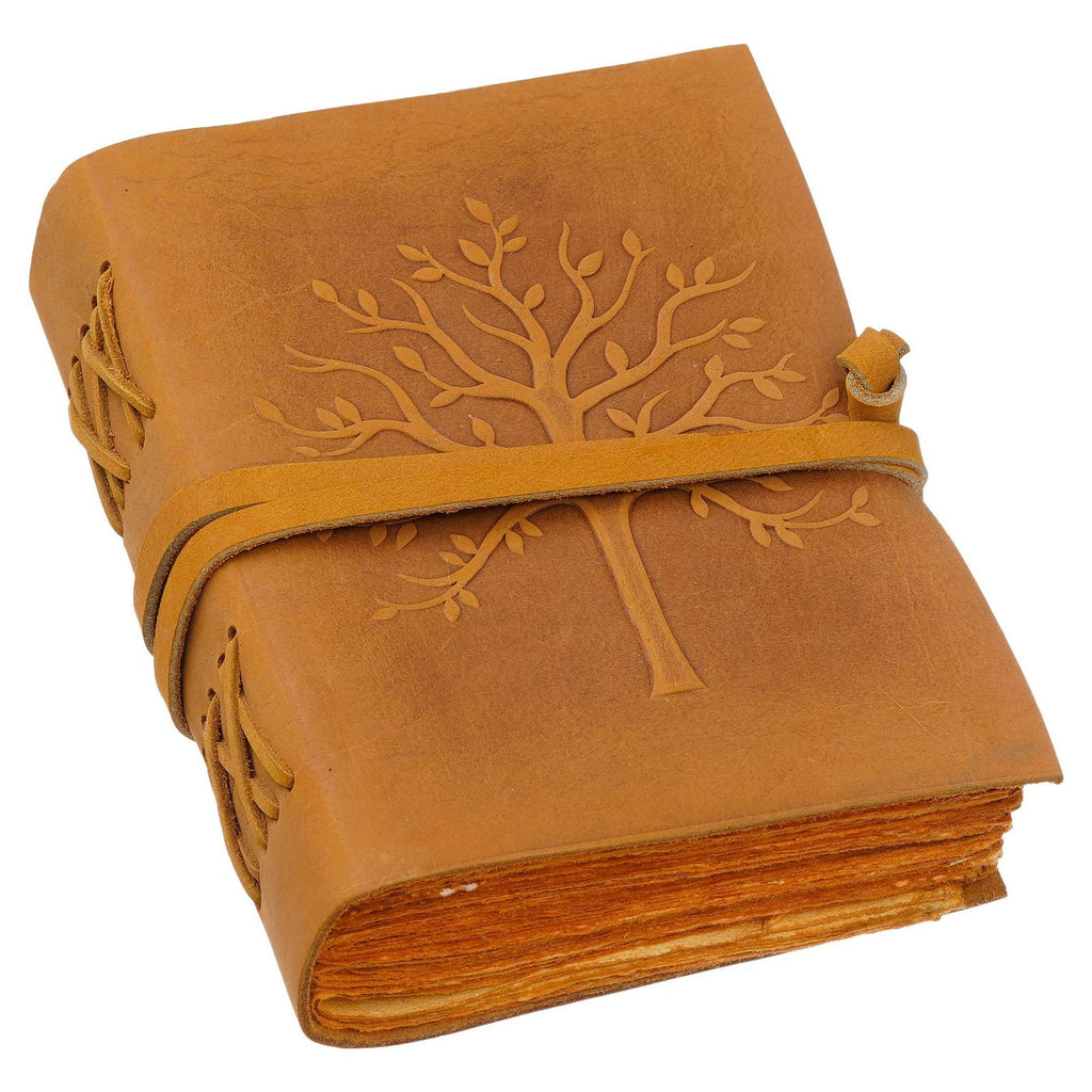 Vintage Handmade Genuine Leather Journal-Premium Antique String Closure-200 Handmade Brown Pages -2 - Navkar Handicrafts